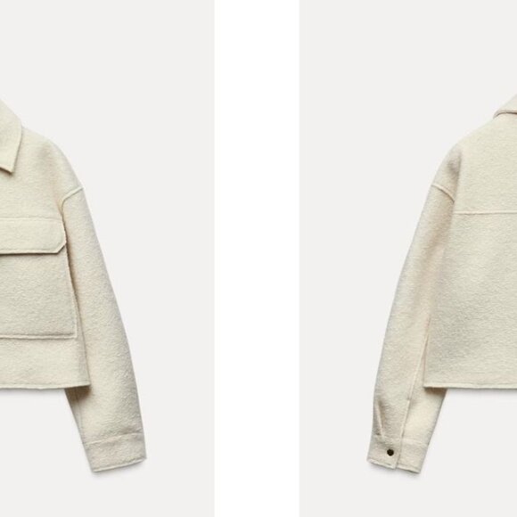 CROPPED ZARA JACKET-BEIGE - Picture 2 of 7